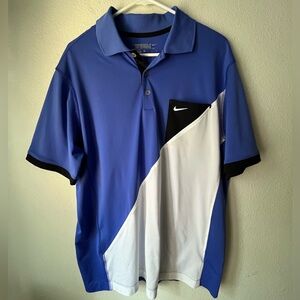 Nike Dri-Fit golf Polo Size L. Blue,White and Black.